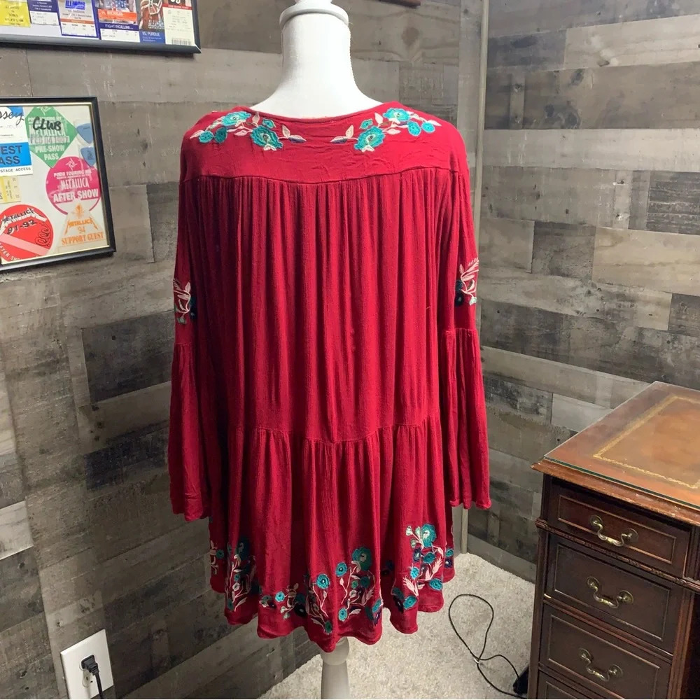 Altar’d State size small burgundy tunic dress would fit up. Bell sleeves - Picture 3 of 7